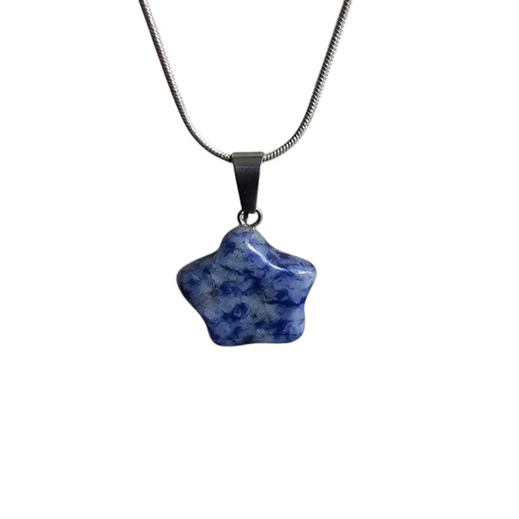 Boutique New Sodalite Star pendant on chain - Picture 1 of 8